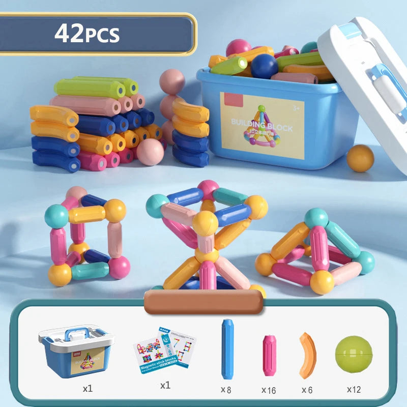STEM Magnetic Building Sticks – Creative Building Toy for Kids (42 and 78 Pieces)