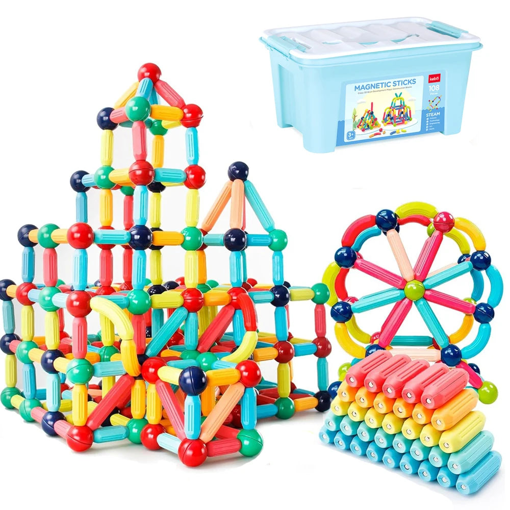 STEM Magnetic Building Sticks – Creative Building Toy for Kids (42 and 78 Pieces)